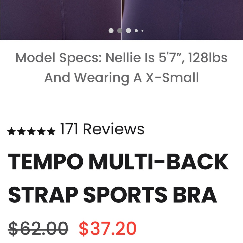 TLF Women's Purple Sports Bra - Picture 5 of 6